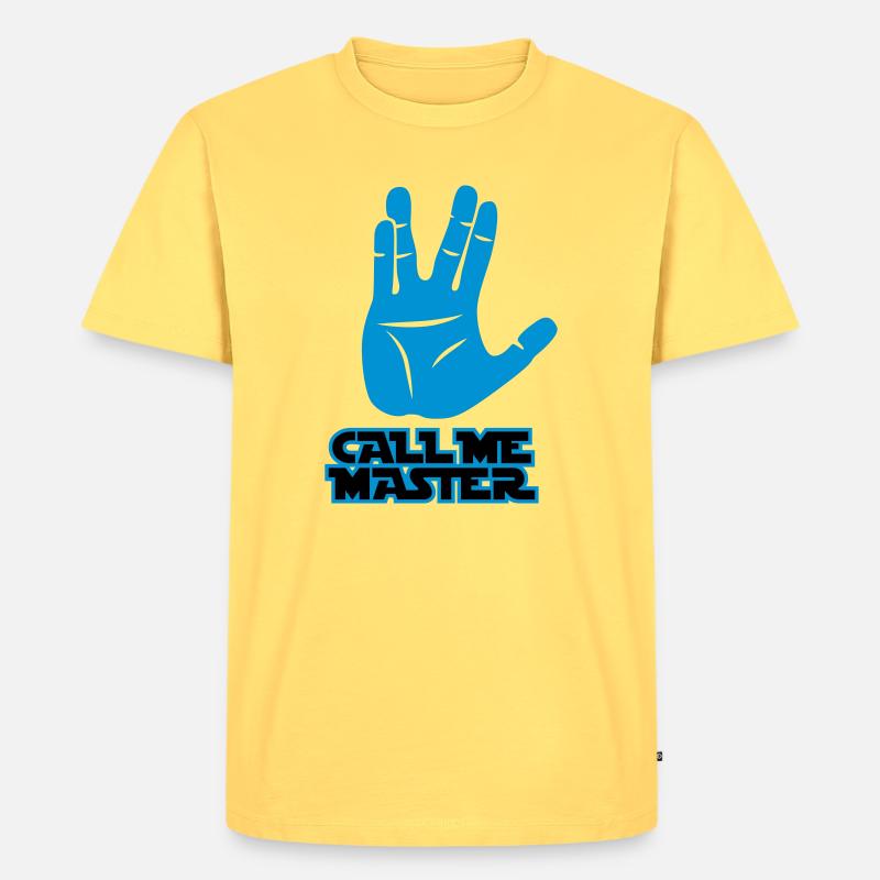 Call me Master - Männer Premium Bio T-Shirt - Pastellgelb