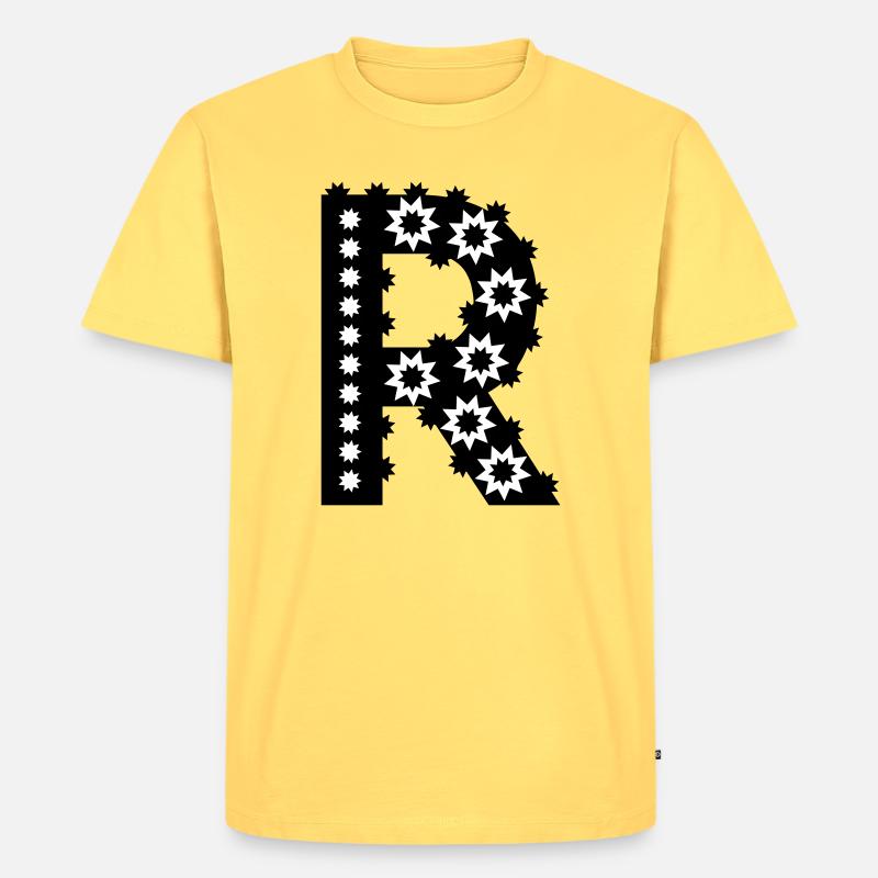 Buchstabe R - Männer Premium Bio T-Shirt - Pastellgelb
