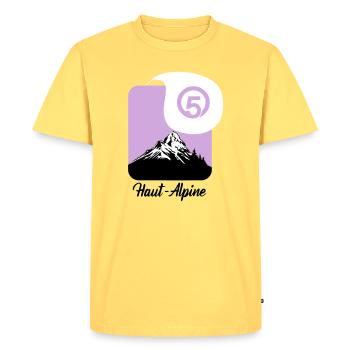 Haut-Alpine 05 département des hautes-alpes - T-shirt Premium bio Homme - jaune pastel - Devant - AI Model Male 185 dark (185cm)