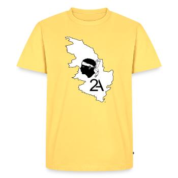 Corse du sud - T-shirt Premium bio Homme - jaune pastel - Devant - AI Model Male 185 dark (185cm)