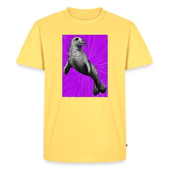 Phoque - T-shirt Premium bio Homme - jaune pastel - Devant - AI Model Male 185 dark (185cm)