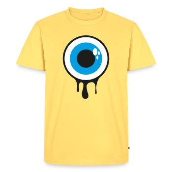 Œil Gouttant - T-shirt Premium bio Homme - jaune pastel - Devant - AI Model Male 185 dark (185cm)