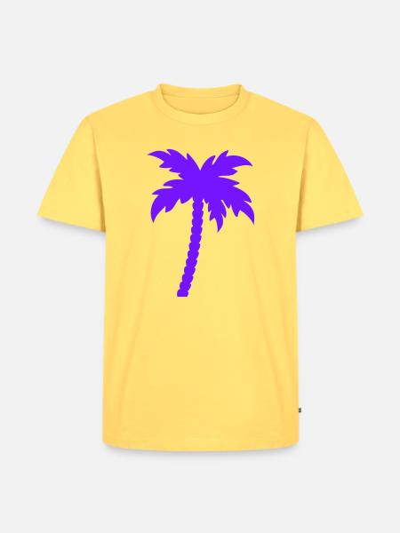 palme- - Männer Premium Bio T-Shirt - Pastellgelb