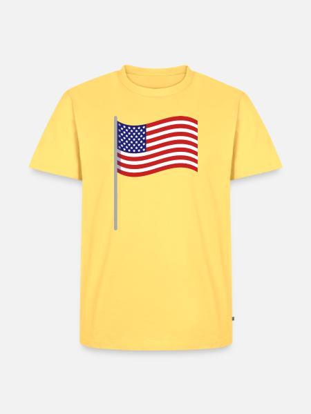 Flagge der Vereinigten Staaten - Männer Premium Bio T-Shirt - Pastellgelb