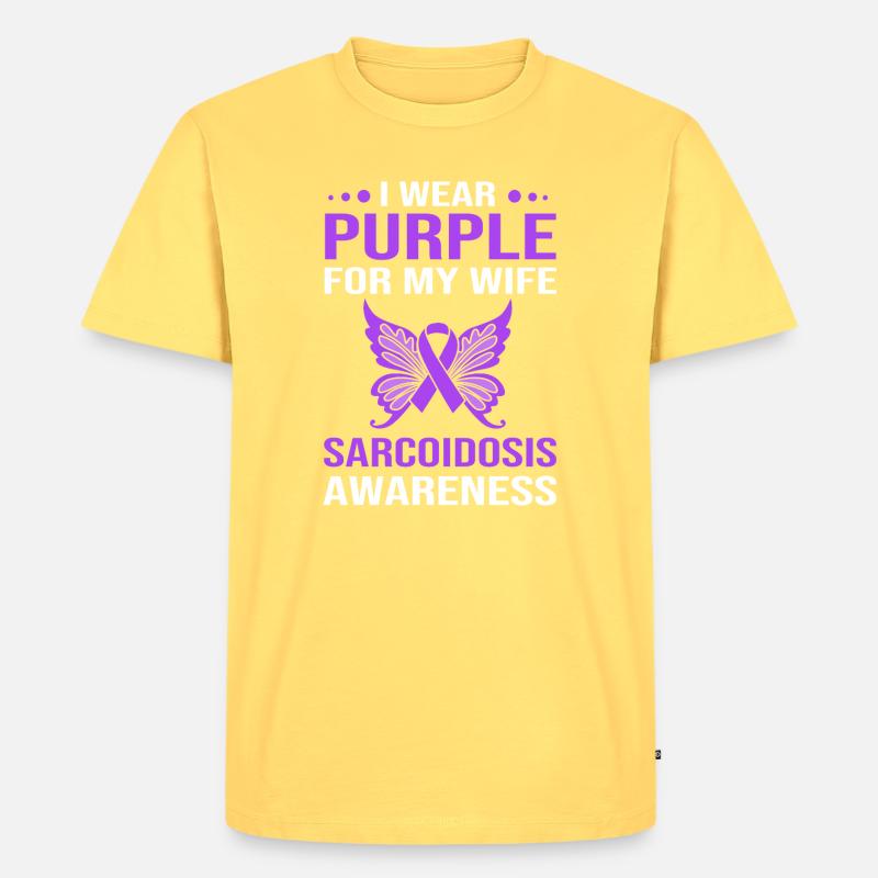 Sarkoidose - Männer Premium Bio T-Shirt - Pastellgelb