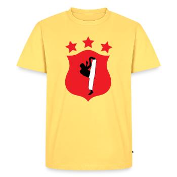 Capoeira - Combat - Danse - T-shirt Premium bio Homme - jaune pastel - Devant - AI Model Male 185 dark (185cm)