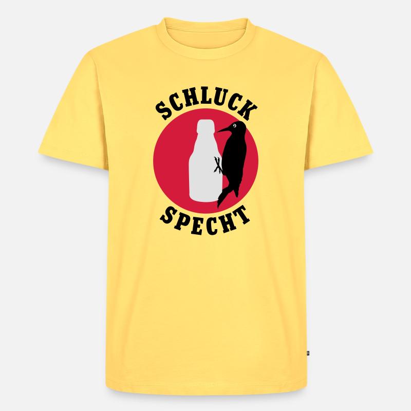 Schluckspecht - Männer Premium Bio T-Shirt - Pastellgelb