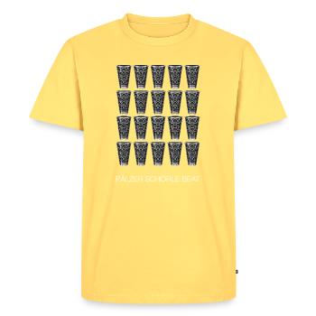 Pälzer Schorle Beat Shirt Dubbeglas Speaker - T-shirt Premium bio Homme - jaune pastel - Devant - AI Model Male 185 dark (185cm)