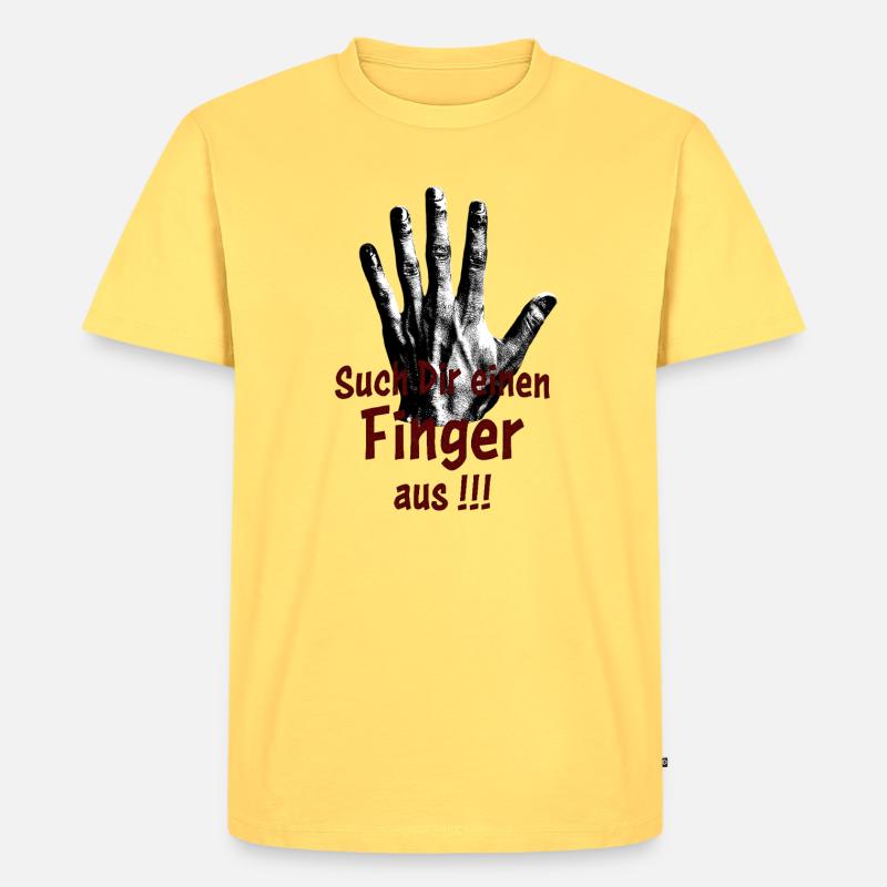 Such Dir einen Finger aus!!! - Männer Premium Bio T-Shirt - Pastellgelb