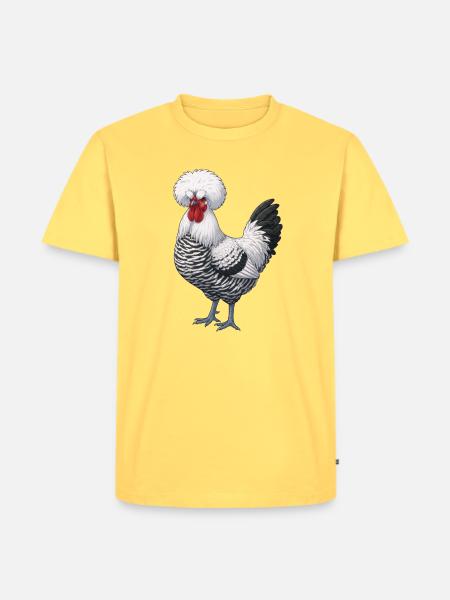 Holländer Haubenhuhn - Männer Premium Bio T-Shirt - Pastellgelb