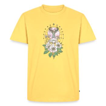 Cerfs majestueux et gracieux - T-shirt Premium bio Homme - jaune pastel - Devant - AI Model Male 185 dark (185cm)