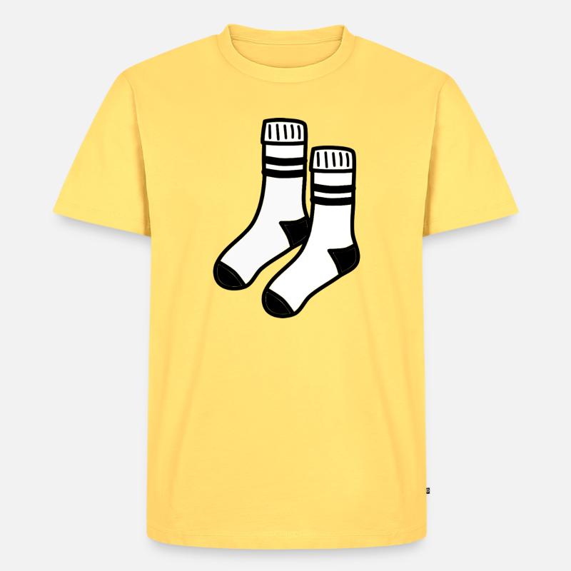 Weiße Socken - Männer Premium Bio T-Shirt - Pastellgelb