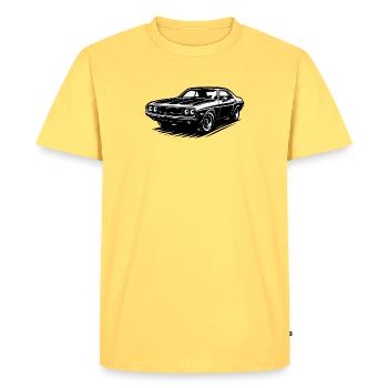 Voiture américaine - T-shirt Premium bio Homme - jaune pastel - Devant - AI Model Male 185 dark (185cm)