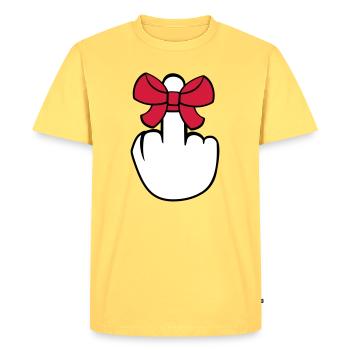 branleur spectacle majeur insulte baise vous f - T-shirt Premium bio Homme - jaune pastel - Devant - AI Model Male 185 dark (185cm)