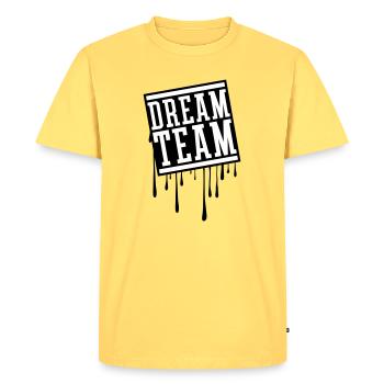 Dream Team - Men's Premium Organic T-Shirt - sky yellow - Front - AI Model Male 185 dark (185cm)