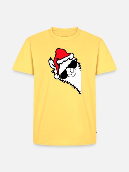 Llama Cool Sunglasses Santa Hat Side - Men's Premium Organic T-Shirt - sky yellow
