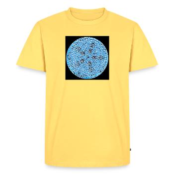 Blue Pebble Mosaic Circle - Men's Premium Organic T-Shirt - sky yellow - Front - AI Model Male 185 dark (185cm)