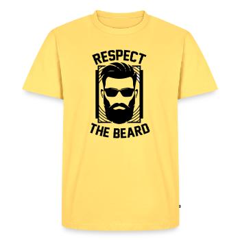 Respecter Le roi barbe respecte Barde - T-shirt Premium bio Homme - jaune pastel - Devant - AI Model Male 185 dark (185cm)