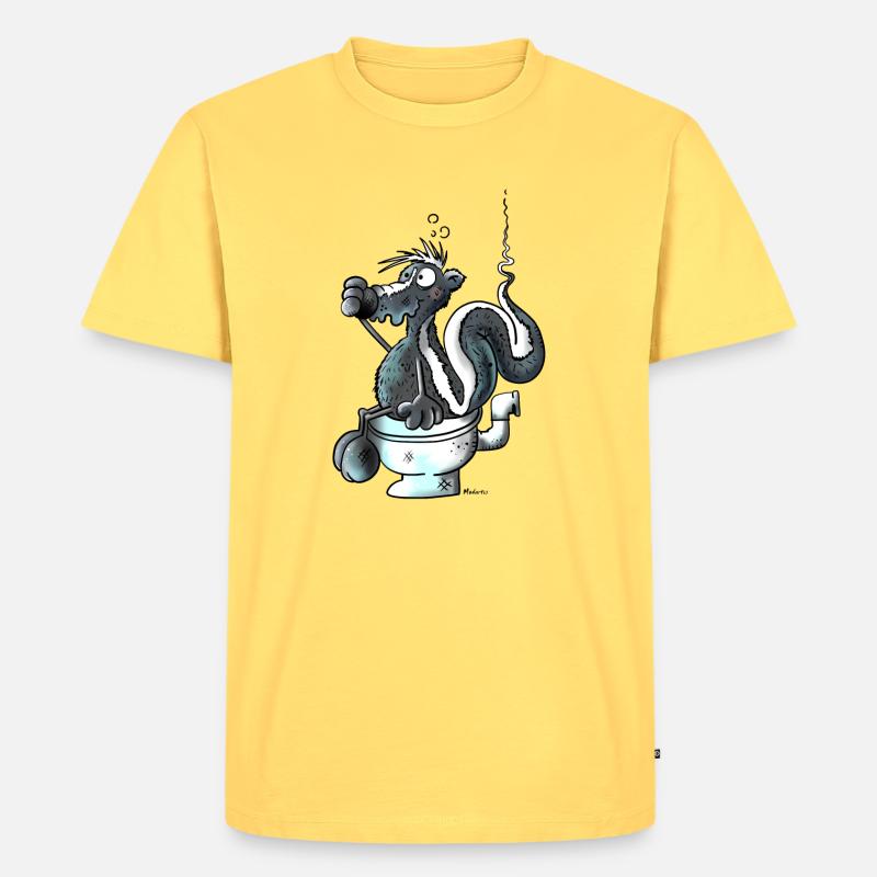 Duftendes Stinktier - Männer Premium Bio T-Shirt - Pastellgelb