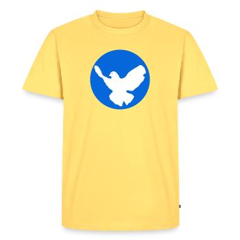 Dove of peace icon design - Men's Premium Organic T-Shirt - sky yellow - Front - AI Model Male 185 dark (185cm)