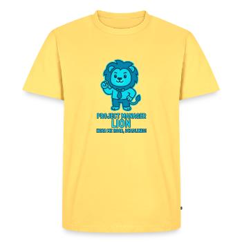 Project Manager Löwe – Deadlines - Men's Premium Organic T-Shirt - sky yellow - Front - AI Model Male 185 dark (185cm)