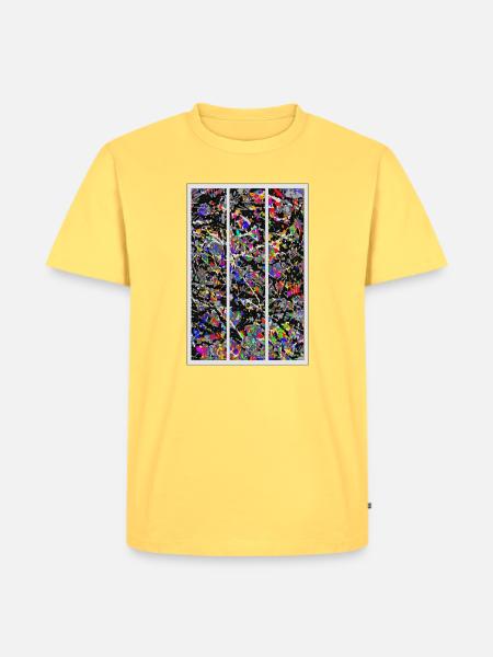 Partikel-Kollisionen - Männer Premium Bio T-Shirt - Pastellgelb