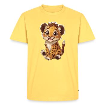 Lion - Men's Premium Organic T-Shirt - sky yellow - Front - AI Model Male 185 dark (185cm)