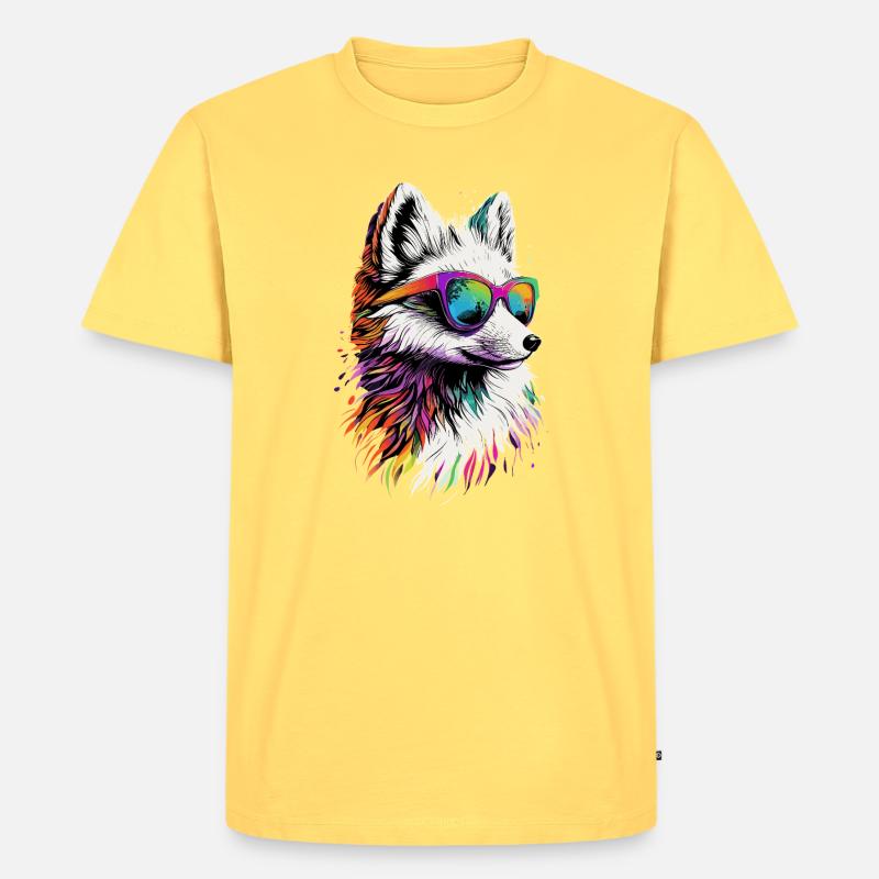 Polarfuchs Schneefuchs Eisfuchs Süßer Weißer Fuchs - Männer Premium Bio T-Shirt - Pastellgelb