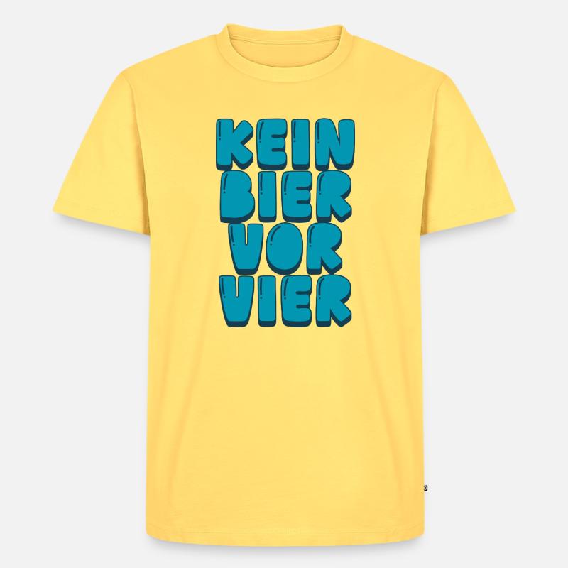 Kein Bier vor Vier - Männer Premium Bio T-Shirt - Pastellgelb