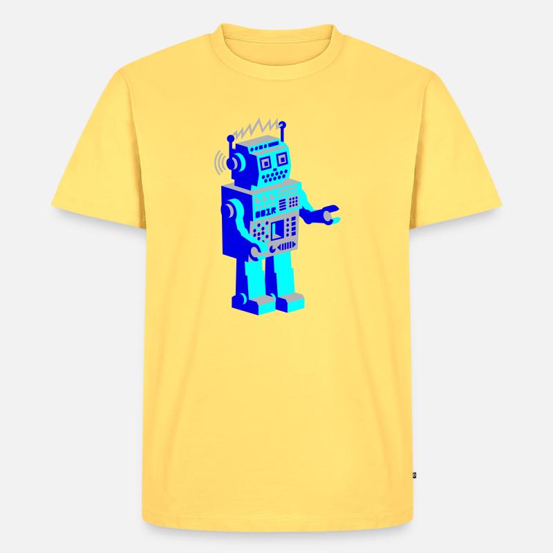 robotnik dance - old school robots - Männer Premium Bio T-Shirt - Pastellgelb