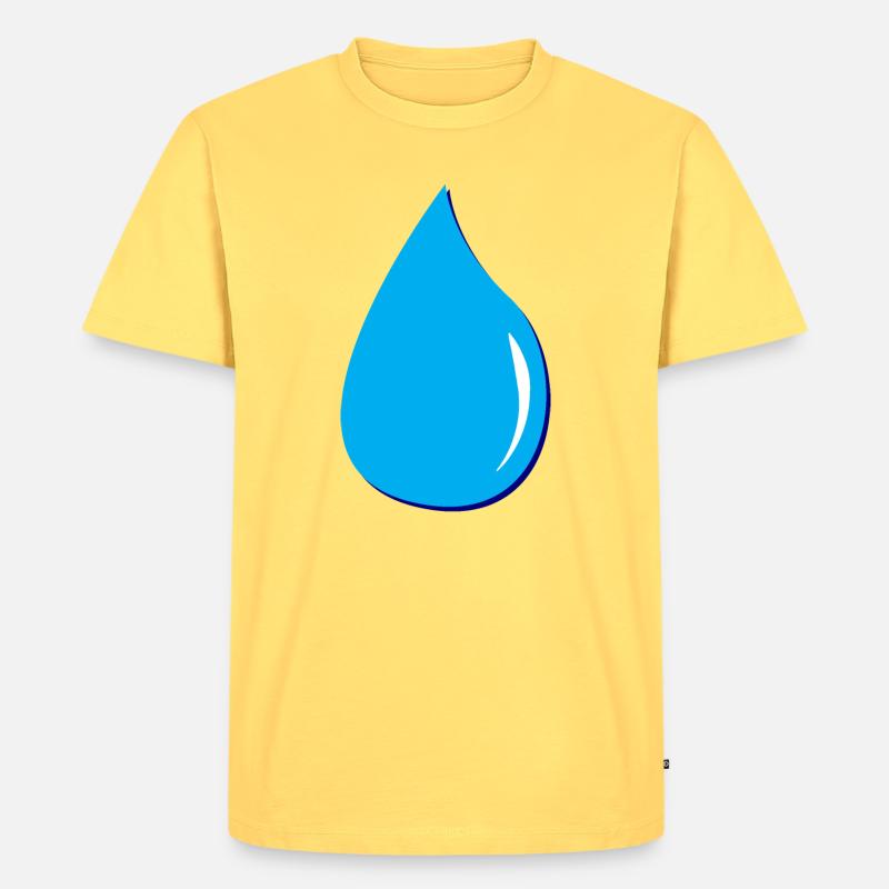 waterdrop Wassertropfen - Männer Premium Bio T-Shirt - Pastellgelb