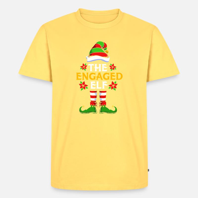 Elfe Elf Weihnachtsgeschenk - Männer Premium Bio T-Shirt - Pastellgelb