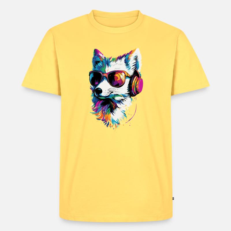 Polarfuchs Schneefuchs Eisfuchs Süßer Weißer Fuchs - Männer Premium Bio T-Shirt - Pastellgelb