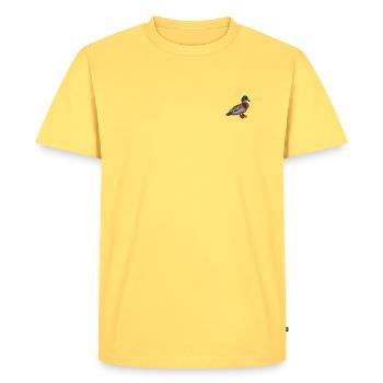 Pixel Duck Brodé - T-shirt Premium bio Homme - jaune pastel - Devant - AI Model Male 185 dark (185cm)
