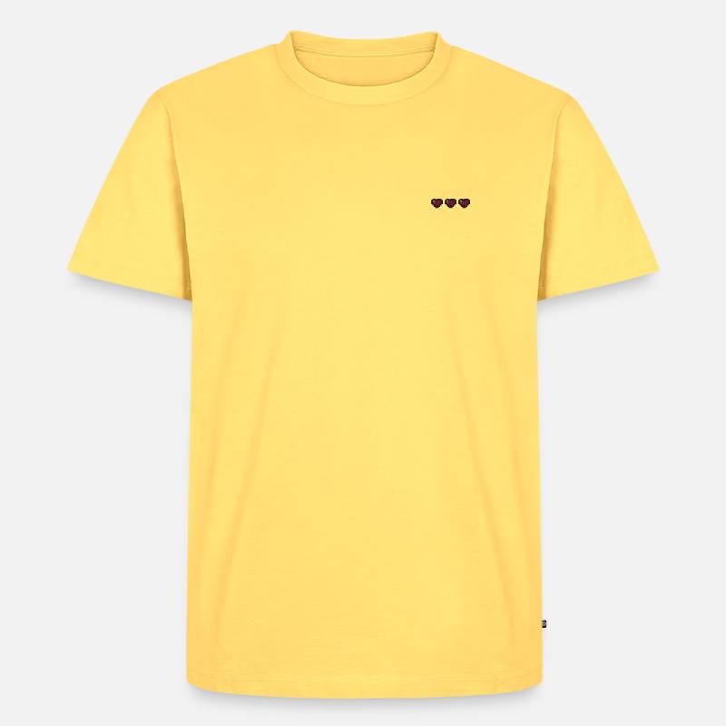 Drei Leben - Männer Premium Bio T-Shirt - Pastellgelb