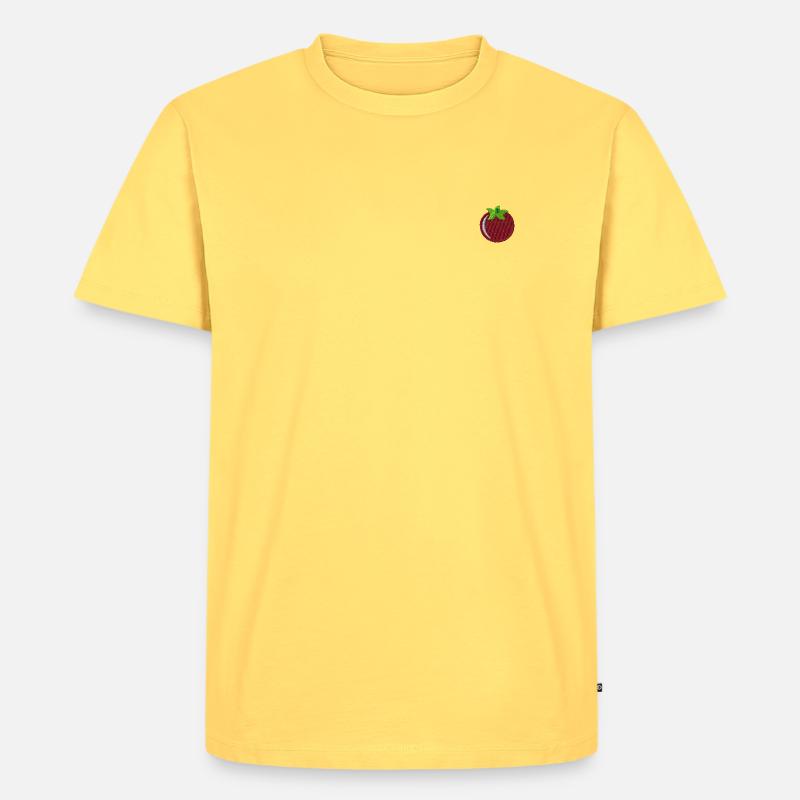 Tomate brodée - T-shirt Premium bio Homme - jaune pastel