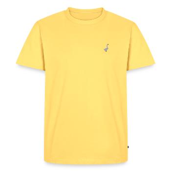 Oie brodée - T-shirt Premium bio Homme - jaune pastel - Devant - AI Model Male 185 dark (185cm)
