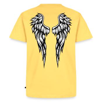 Comic Angel - T-shirt Premium bio Homme - jaune pastel - Dos - AI Model Male 185 dark (185cm)