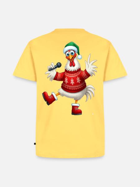 Holiday Singing Hen Sweater - Men's Premium Organic T-Shirt - sky yellow