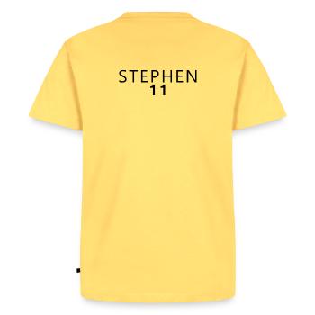 Jungle Fan 2026 Carnival Costume STEPHEN Editio - Men's Premium Organic T-Shirt - sky yellow - Back - AI Model Male 185 dark (185cm)