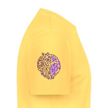 Brain Butterflies Purple Epilepsy Awareness - Men's Premium Organic T-Shirt - sky yellow - Right - AI Model Male 178 dark (178cm)