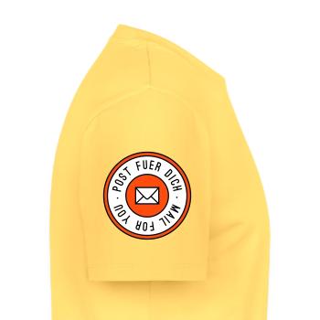 Mail pour vous tricolore - T-shirt Premium bio Homme - jaune pastel - Droite - AI Model Male 178 dark (178cm)