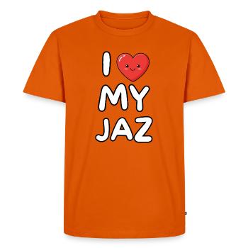 I Love My Jaz T-shirt Mignon Amour Cadeau - T-shirt Premium bio Homme - orange  - Devant - Nico (187cm)