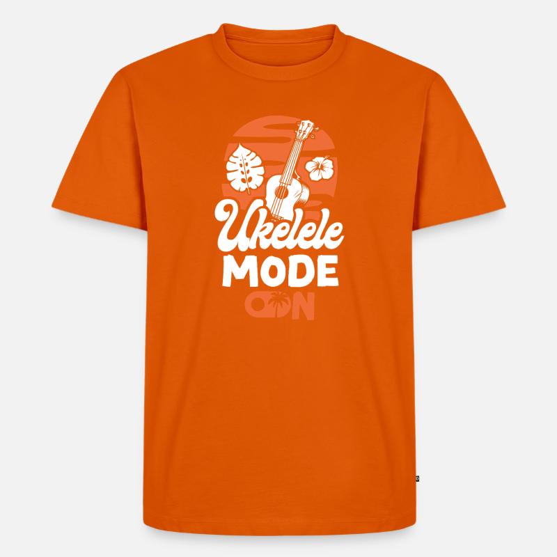Hawaiian Ukulele Uke Ukulele Mode - Männer Premium Bio T-Shirt - Orange 