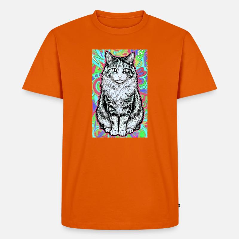 Katze - Männer Premium Bio T-Shirt - Orange