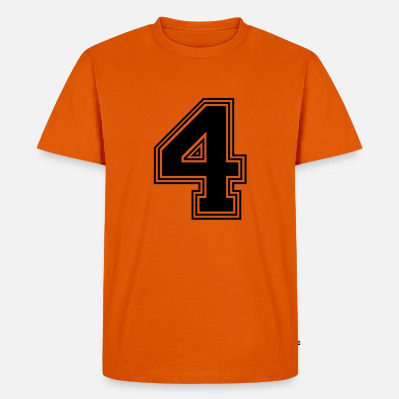 4_Nummer_4_(s31) - Männer Premium Bio T-Shirt - Orange 