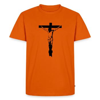 christ sur la croix - T-shirt Premium bio Homme - orange  - Devant - Nico (187cm)