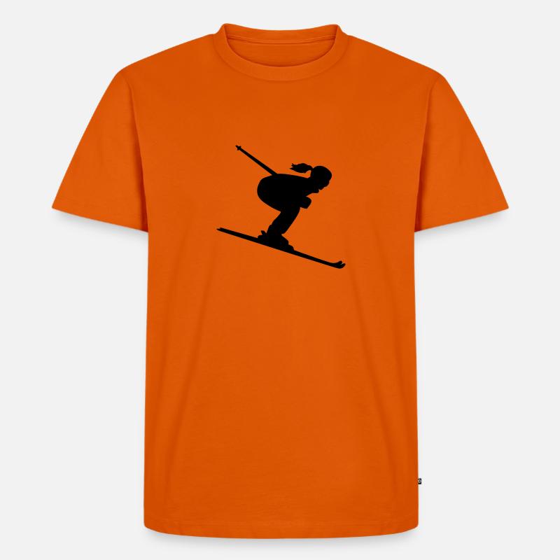 Ski - Männer Premium Bio T-Shirt - Orange 