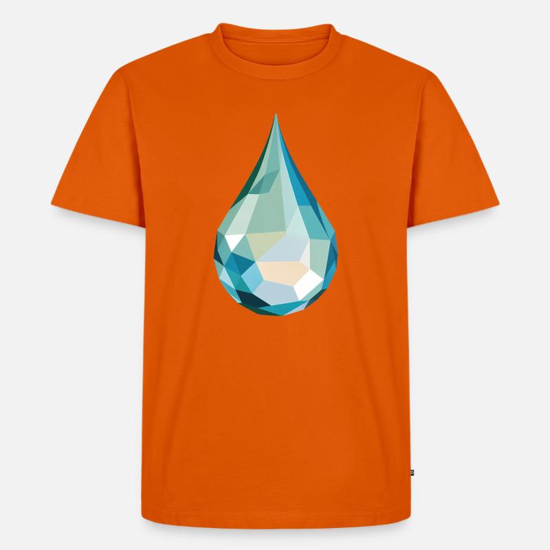 Wassertropfen - Cooles Low Poly Logo - Männer Premium Bio T-Shirt - Orange 