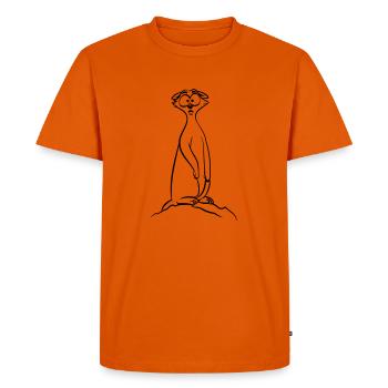 peur Meerkat drôle - T-shirt Premium bio Homme - orange  - Devant - Nico (187cm)